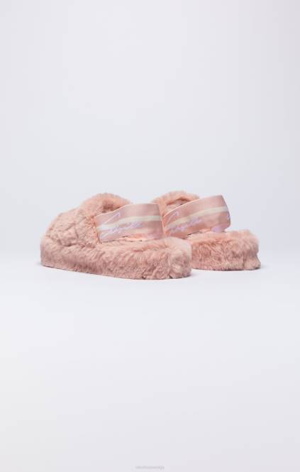 ženske SikSilk roza puhast drsni copat obutev P00V274