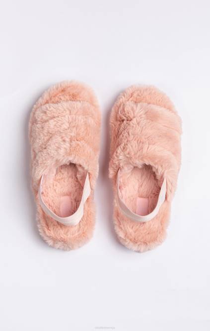 ženske SikSilk roza puhast drsni copat obutev P00V274