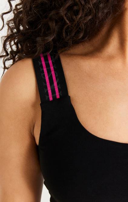 ženske SikSilk črn trak na eni rami oblačila P00V71