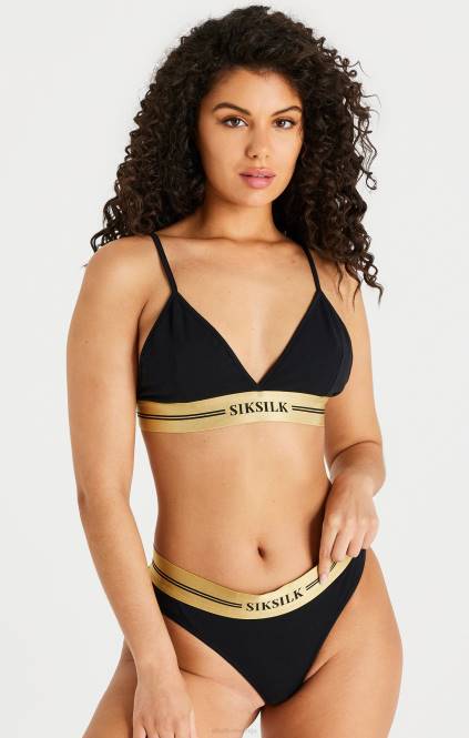 ženske SikSilk črn trikotni bralette oblačila P00V206