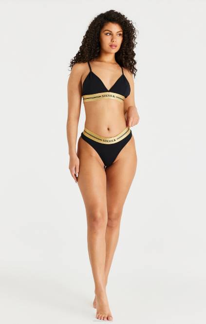 ženske SikSilk črn trikotni bralette oblačila P00V206