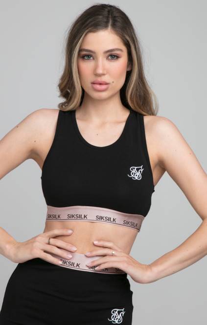 ženske SikSilk roseate bralette - črna oblačila P00V209