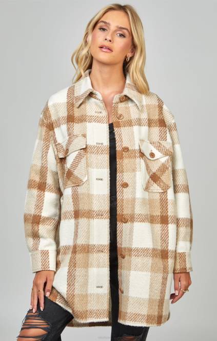 ženske SikSilk bež karirasti kroj oblačila P00V137