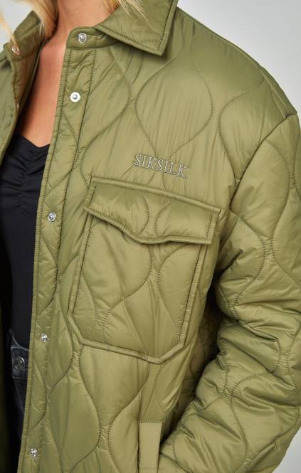 ženske SikSilk kaki lahka prešita jakna oblačila P00V126