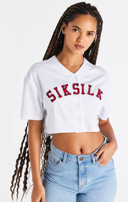 ženske SikSilk bel dres za bejzbol oblačila P00V50