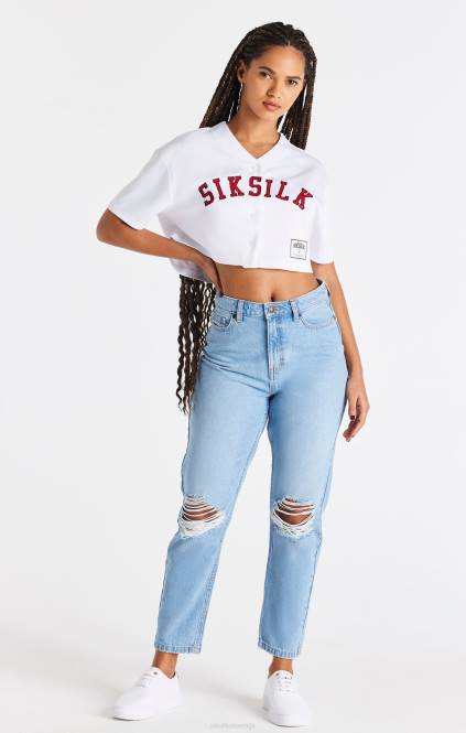 ženske SikSilk bel dres za bejzbol oblačila P00V50