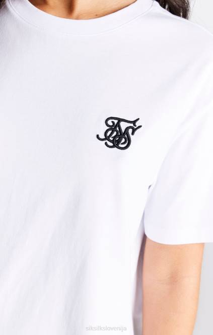 ženske SikSilk bela osnovna fantovska majica oblačila P00V27