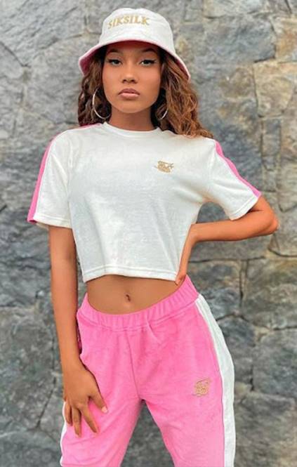 ženske SikSilk kratke majice iz ekru velurja oblačila P00V38