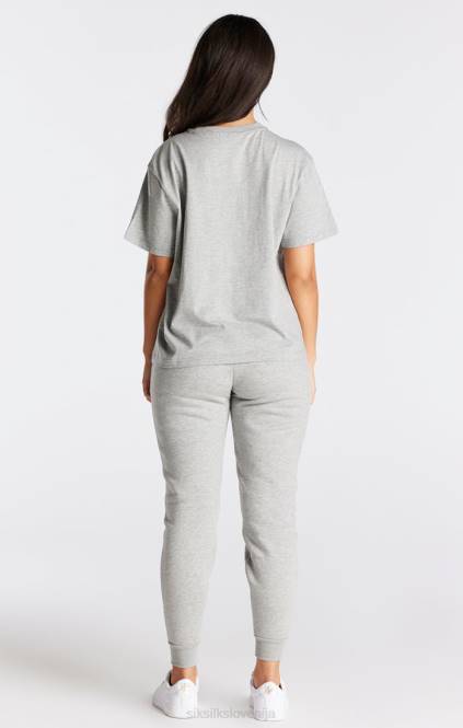 ženske SikSilk majica s kratkimi rokavi iz sivega laporja oblačila P00V41