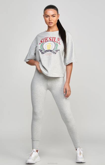 ženske SikSilk majica s kratkimi rokavi iz sivega laporja oblačila P00V57