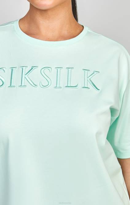 ženske SikSilk mint vezena fantovska majica s kratkimi rokavi oblačila P00V64