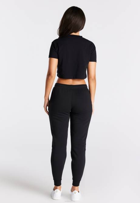 ženske SikSilk črna kratka majica s kratkimi rokavi oblačila P00V25