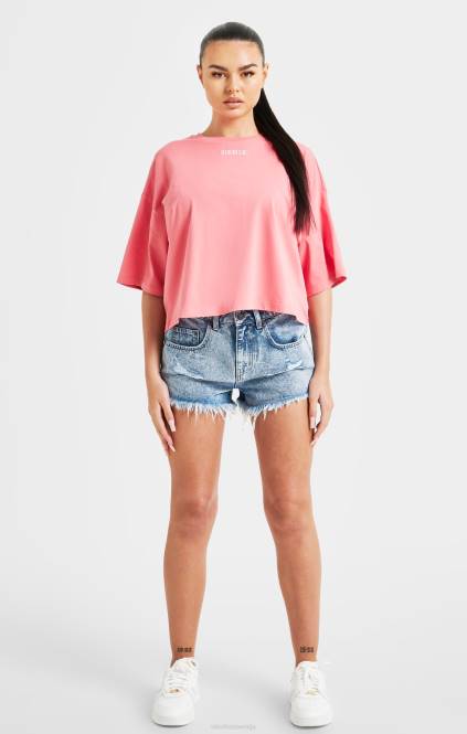 ženske SikSilk roza majica s ponovljenim logotipom oblačila P00V65