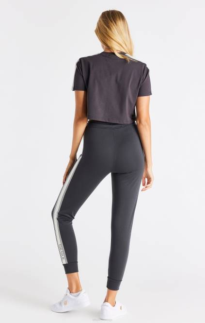 ženske SikSilk siva kratko majica s kratkimi rokavi oblačila P00V30