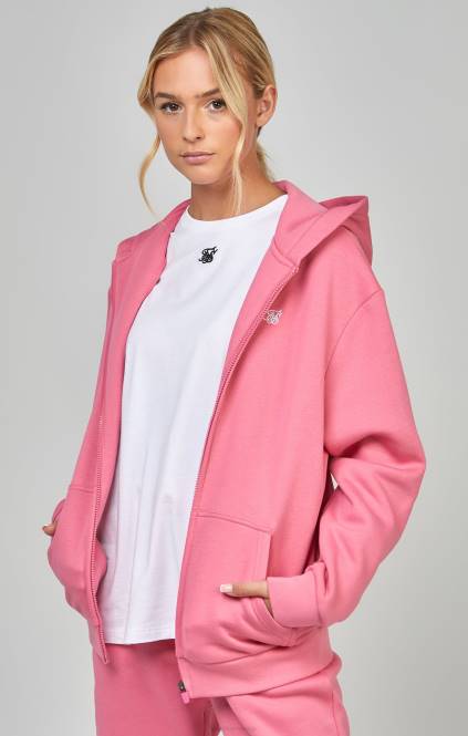 ženske SikSilk Pink Essential zip thru oblačila P00V102