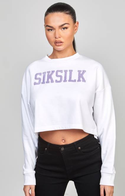 ženske SikSilk bel crop varsity pulover oblačila P00V84
