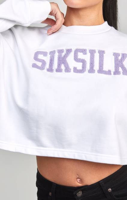 ženske SikSilk bel crop varsity pulover oblačila P00V84