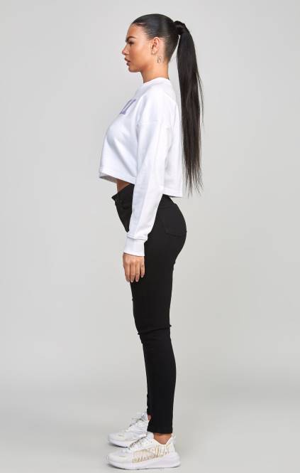 ženske SikSilk bel crop varsity pulover oblačila P00V84