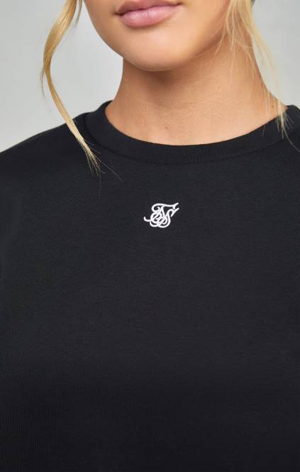 ženske SikSilk črn osnovni pulover oblačila P00V101
