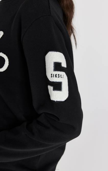 ženske SikSilk črn pulover z logotipom univerze oblačila P00V76