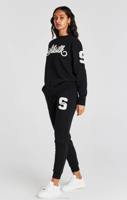 ženske SikSilk črn pulover z logotipom univerze oblačila P00V76