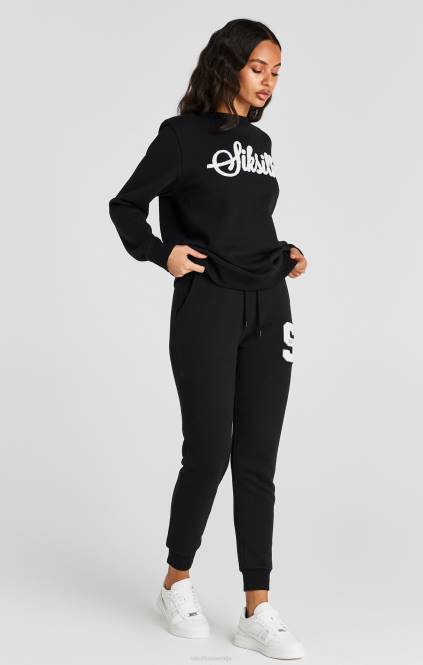 ženske SikSilk črn pulover z logotipom univerze oblačila P00V76
