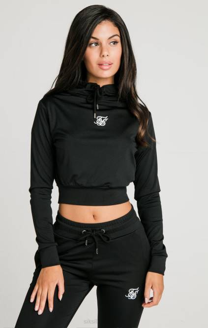 ženske SikSilk črna osnovna majica na trenirki oblačila P00V97