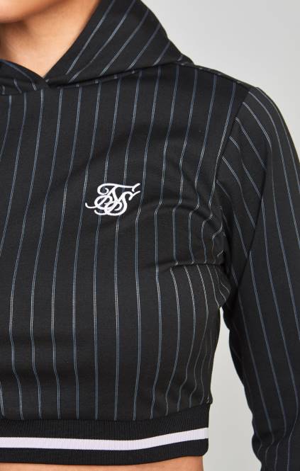 ženske SikSilk črna univerzitetna majica s kratkimi rokavi oblačila P00V85