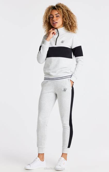 ženske SikSilk siv lapor 1/4 zip track top oblačila P00V118