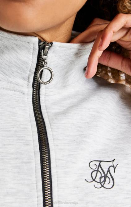 ženske SikSilk siv lapor 1/4 zip track top oblačila P00V118