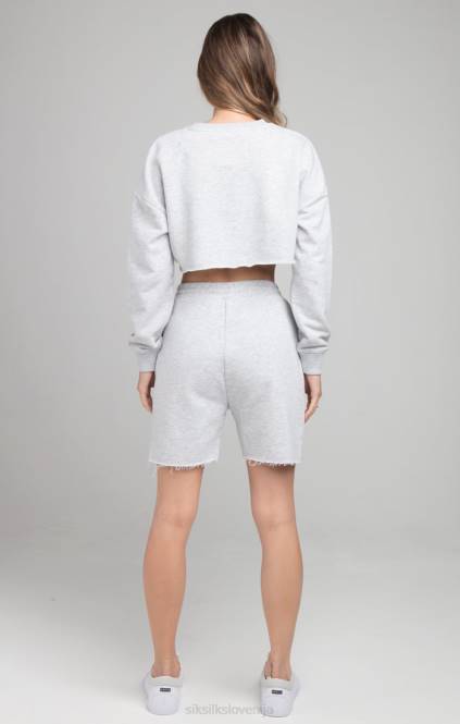 ženske SikSilk skrajšan pulover - siv lapor oblačila P00V122